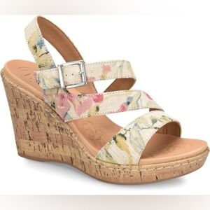 b.o.c Born Concept Schirra Jute Floral Print Platform Wedge Sandals